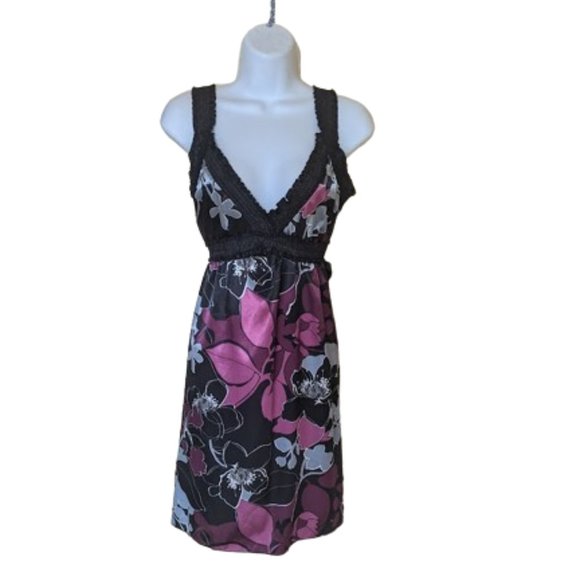 Black and Pink Satin Dress Size Large - Picture 1 of 4